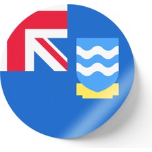İberk 24 Adet - 7 cm Sticker Etiket - Vektörel Ülke Bayraklı Falkland Islands Falkland Adaları Bayrağı