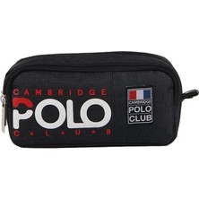 Valor Cambridge Polo Club Okul Normcore Unisex Çift Bölme Kalemlik/kalem Çantası, CPC3028, Siyah, Üniseks