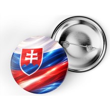 İberk 5 Adet - Iğneli Çanta Rozeti - Slovakya – Slovakia Bayrağı - Abstract Ülke Bayraklı
