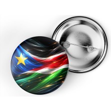 İberk 5 Adet - Iğneli Çanta Rozeti - Güney Sudan – South Sudan Bayrağı - Abstract Ülke Bayraklı