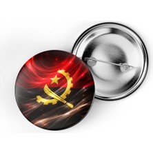 İberk 5 Adet - Iğneli Çanta Rozeti - Angola – Angola Bayrağı - Abstract Ülke Bayraklı