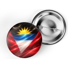 İberk 5 Adet - Iğneli Çanta Rozeti - Antigua ve Barbuda – Antigua And Barbuda Bayrağı - Abstract Ülke Bayraklı