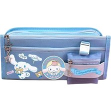 Valor Sanrio Cinnamoroll Mavi Yüksek Kapasiteli Çok Gözlü Kalemlik Kalem Kutusu