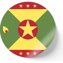 İberk 24 Adet - 7 cm Sticker Etiket - Vektörel Ülke Bayraklı Grenada Bayrağı