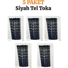 Valor 5 Paket Siyah Tel Toka – Saç Tokası, Kaymaz, Dayanıklı, Günlük Kullanıma Uygun