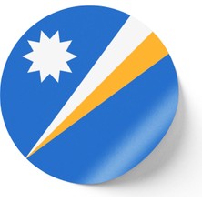 İberk 24 Adet - 7 cm Sticker Etiket - Vektörel Ülke Bayraklı Marshall Island Marshall Adaları Bayrağı