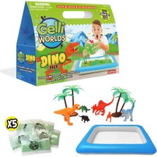 Valor Zimpli Kids’ten Gelli Worlds Dino Pack, 5 Kullanımlık Gelli Tozu, 8 Adet Figür Oyuncak, Şişirilebil