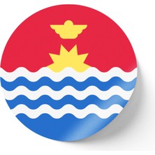 İberk 30 Adet - 5.5 cm Sticker Etiket - Vektörel Ülke Bayraklı Kiribati Bayrağı