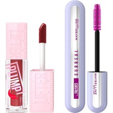 Valor Maybelline New York Lifter Plump Dudak Parlatıcısı- 006 Hot Chili & Falsies Surreal Maskara Makyaj