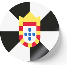 İberk 24 Adet - 7 cm Sticker Etiket - Vektörel Ülke Bayraklı Ceuta Bayrağı