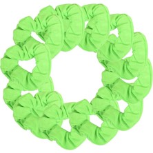 Valor Motique Accessories 12'li Paket Düz Saç Tokası Scrunchies (Neon Yeşil)