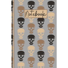 Valor Skull Notebook: Cute Skull Lined Journal, A Perfect Novelty Gothic Skull Gift - Grey