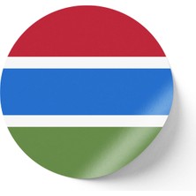 İberk 24 Adet - 7 cm Sticker Etiket - Vektörel Ülke Bayraklı Gambia Gambiya Bayrağı