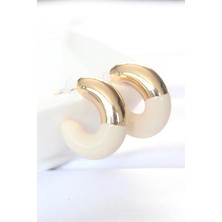 Armüz Ccb Krem Gold Çift Renk Küpe