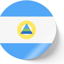 İberk 30 Adet - 5.5 cm Sticker Etiket - Vektörel Ülke Bayraklı Nicaragua Nikaragua Bayrağı