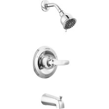 Valor Delta Faucet Foundations Krom Duş Bataryası Seti, 2 Püskürtmeli Krom Duş Başlığı, Küvet ve Duş Trim