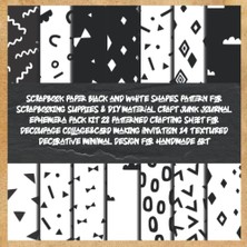 Valor Independently Published Scrapbook Paper Black And White Shapes Pattern For Scrapbooking Supplies &
