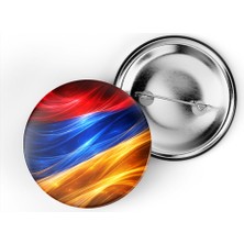İberk 5 Adet - Iğneli Çanta Rozeti - Ermenistan – Armenia Bayrağı - Abstract Ülke Bayraklı