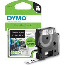 Valor Dymo S0718040, Yüksek Performans Esnek Naylon (12 mm x 3,5 Mt), Siyah/beyaz (16957)