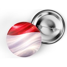 İberk 5 Adet - Iğneli Çanta Rozeti - Endonezya – Indonesia Bayrağı - Abstract Ülke Bayraklı