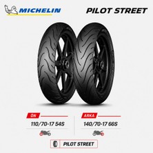 Michelin Pilot Street 110/70-17 54S - 140/70-17 66S Ön Arka Motosiklet Lastik Takımı