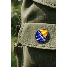 İberk 5 Adet - Iğneli Çanta Rozeti - Bosna-Hersek – Bosnia And Herzegovina Bayrağı - Abstract Ülke Bayraklı