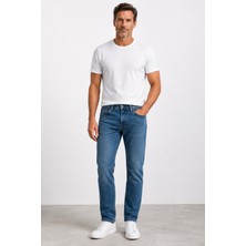 Bihan Store Erkek Yıkamalı Slim Fit Jeans Mc Clap 013-MAVI