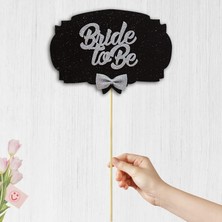 Valor Süsle Bebek ve Parti Bride To Be Konuşma Balonu Çubuğu - Siyah & Gümüş