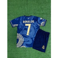 Breathless R.e.a.l Madridd Cristiano Ronaldo Lacivert Dragon Özel Konsept Çocuk Forması