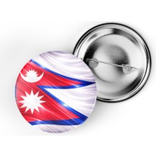 İberk 5 Adet - Iğneli Çanta Rozeti - Nepal – Nepal Bayrağı - Abstract Ülke Bayraklı