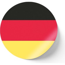 İberk 30 Adet - 5.5 cm Sticker Etiket - Vektörel Ülke Bayraklı Germany Almanya Alman Bayrağı