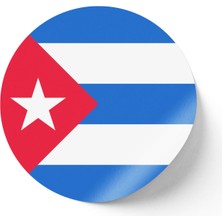 İberk 30 Adet - 5.5 cm Sticker Etiket - Vektörel Ülke Bayraklı Cuba Küba Bayrağı