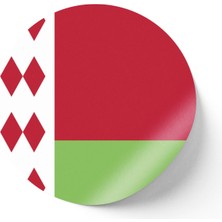 İberk 30 Adet - 5.5 cm Sticker Etiket - Vektörel Ülke Bayraklı Belarus Bayrağı