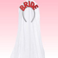Valor Süsle Bebek ve Parti Bride Tüllü Taç - Kırmızı