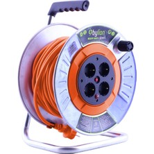 Valor Bylion IP20 Metal Makaralı 4 Prizli Uzatma Kablosu 3x2.5 mm Cca Kablo 30 Metre Termal Sigortalı