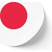 İberk 24 Adet - 7 cm Sticker Etiket - Vektörel Ülke Bayraklı Japan Japonya Japon Bayrağı