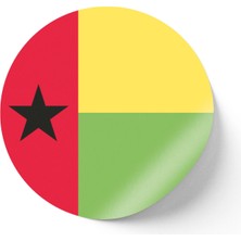 İberk 30 Adet - 5.5 cm Sticker Etiket - Vektörel Ülke Bayraklı Guinea-Bissau Gine-Bissau Bayrağı