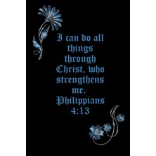 Valor Blue Flowers, Philippians 4:13 Journal