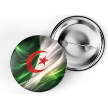 İberk 5 Adet - Iğneli Çanta Rozeti - Cezayir – Algeria Bayrağı - Abstract Ülke Bayraklı