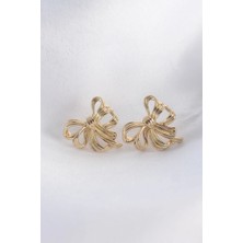 Armüz Pirinç Gold Renk Fiyonk Küpe
