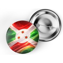 İberk 5 Adet - Iğneli Çanta Rozeti - Burundi – Burundi Bayrağı - Abstract Ülke Bayraklı