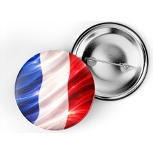 İberk 5 Adet - Iğneli Çanta Rozeti - Fransa – France Bayrağı - Abstract Ülke Bayraklı