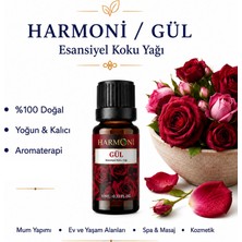 Harmoni Gül Saf Esansiyel Uçucu Yağ Buhurdanlık Yağı Difüzör Esansı Aromaterapi Ortam Koku 10ML