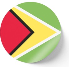 İberk 30 Adet - 5.5 cm Sticker Etiket - Vektörel Ülke Bayraklı Guyana Bayrağı