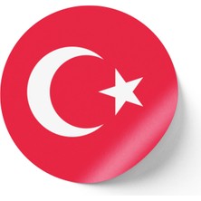 İberk 24 Adet - 7 cm Sticker Etiket - Vektörel Ülke Bayraklı Türkiye Türk Bayrağı