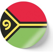 İberk 24 Adet - 7 cm Sticker Etiket - Vektörel Ülke Bayraklı Vanuatu Bayrağı