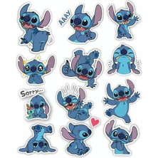 Valor Lilo And Stitch Temalı Laptop Telefon Tablet Sticker Seti
