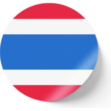 İberk 30 Adet - 5.5 cm Sticker Etiket - Vektörel Ülke Bayraklı Thailand Tayland Bayrağı