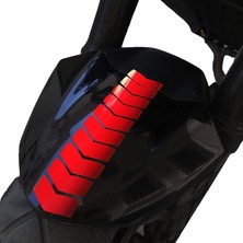 Valor Ok Tasarımlı Çamurluk Kask Sticker Reflektif, Floresan, Düz Renkler Bayrak Kırmızı