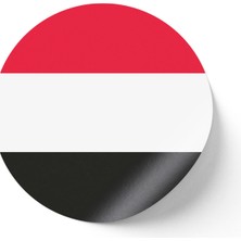İberk 24 Adet - 7 cm Sticker Etiket - Vektörel Ülke Bayraklı Yemen Bayrağı